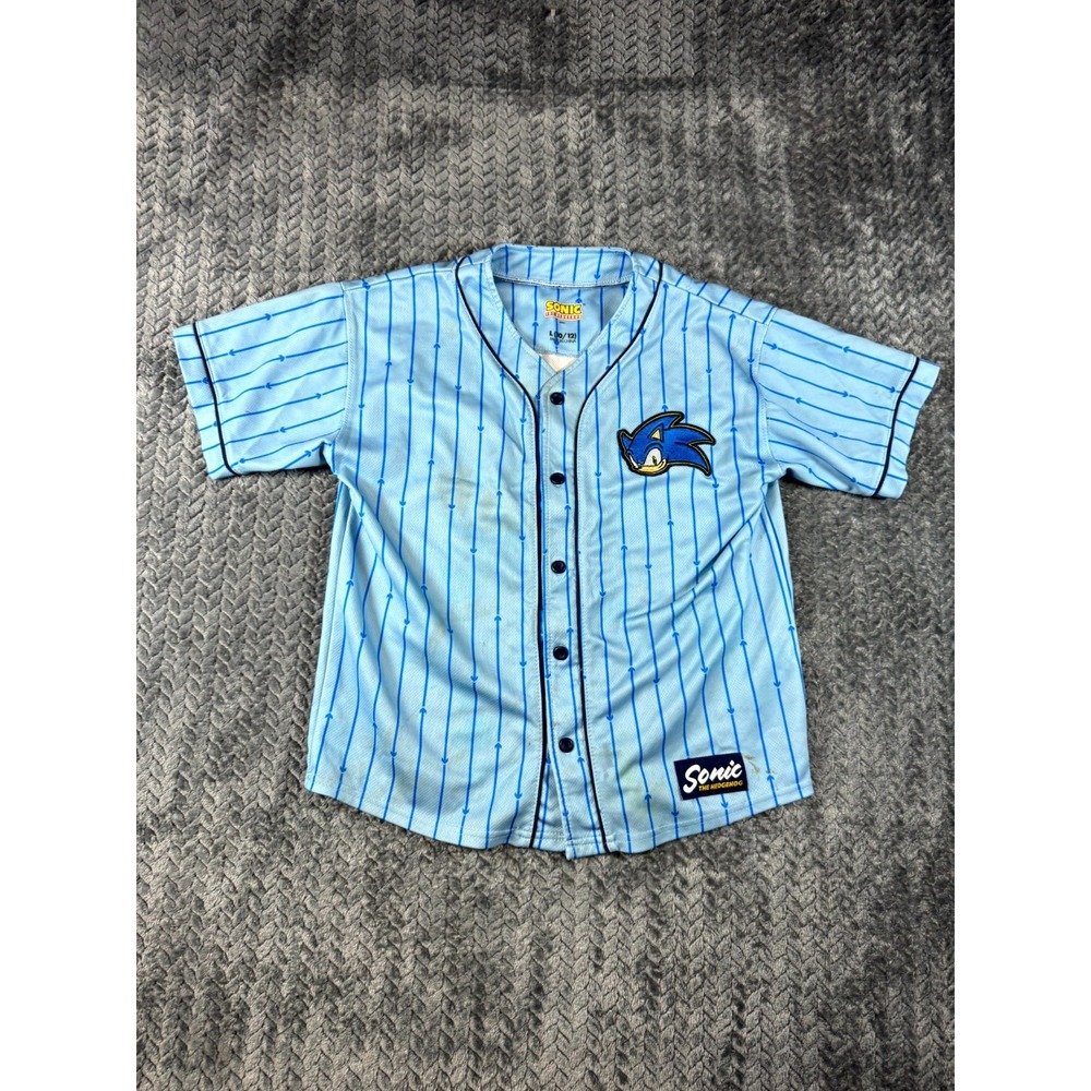 Sonic‎ the Hedgehog Sega #91 Baseball Jersey Boys L 10/12 Blue Video Game Series